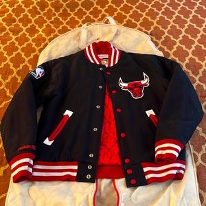 Chicago Bulls Mitchell & Ness Wool Satin Varsity Jacket